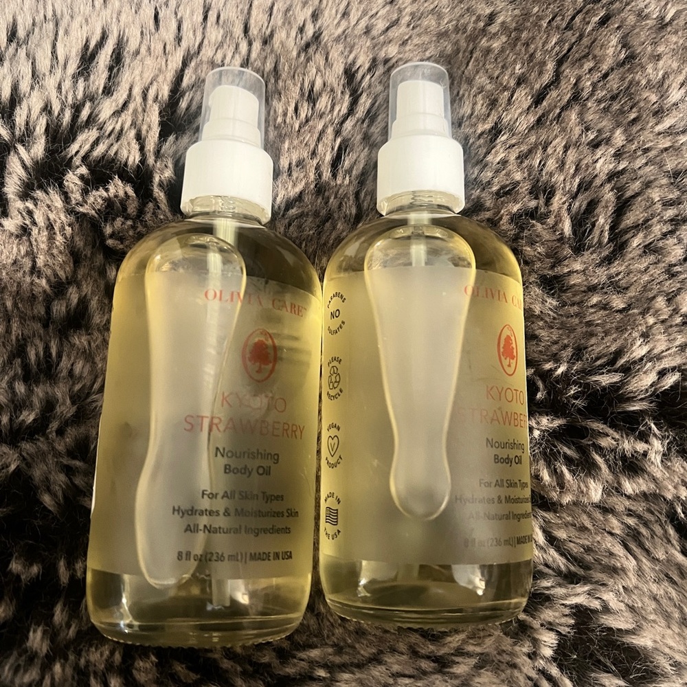 2X Olivia Care Kyoto Strawberry Nourishing Body Oil 8 fl oz New